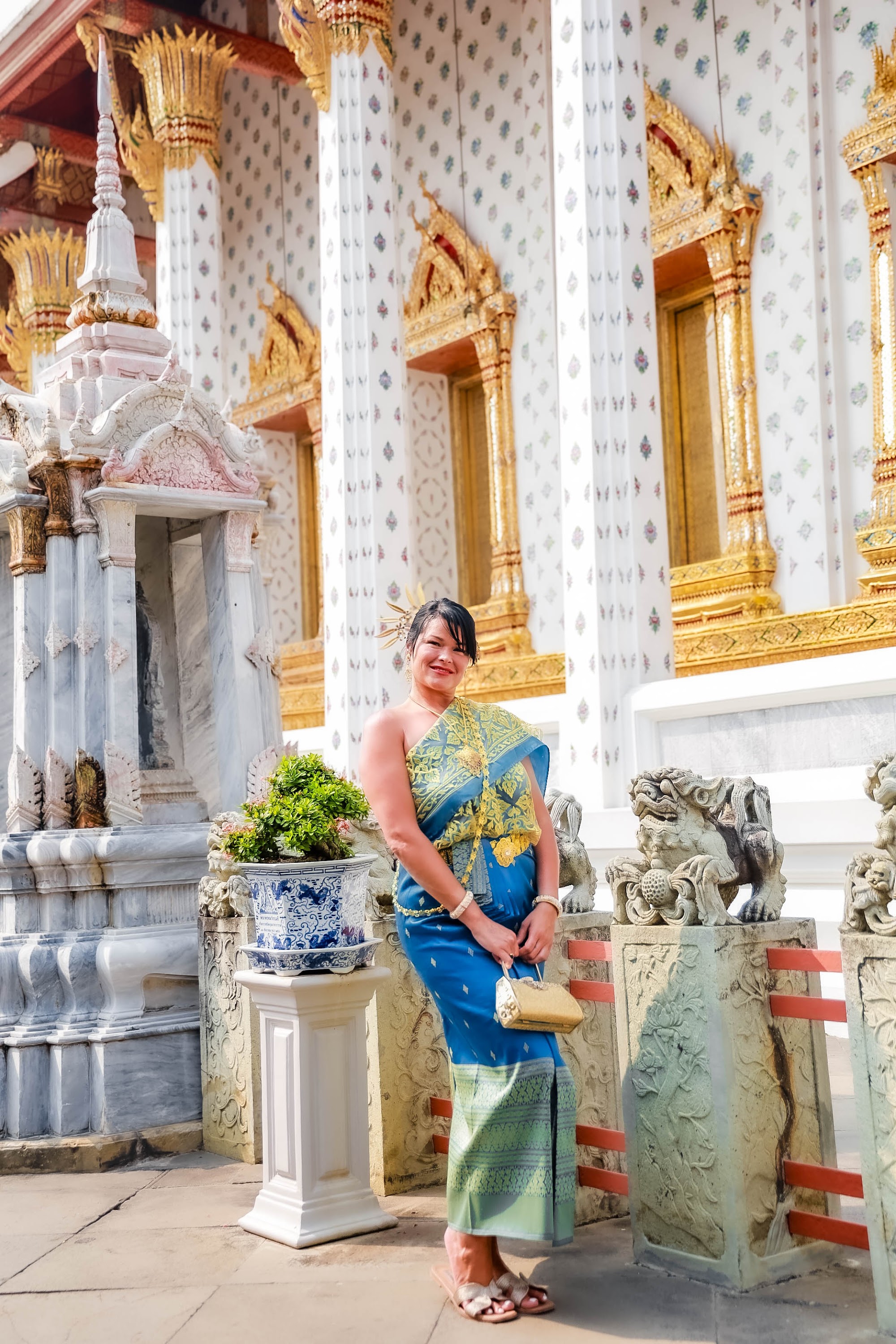 Temple colonnade in Thailand